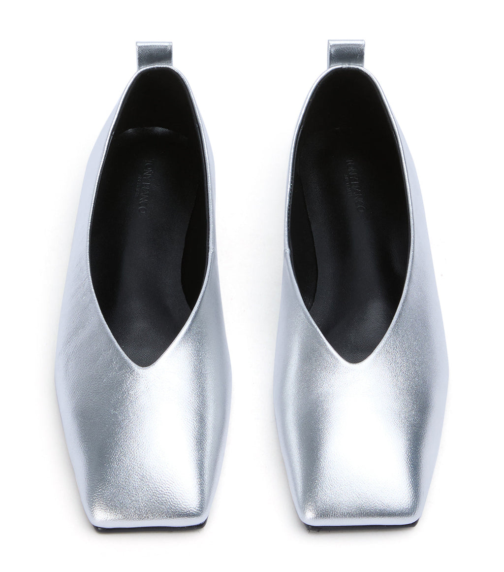 Hazel Silver Nappa Metallic