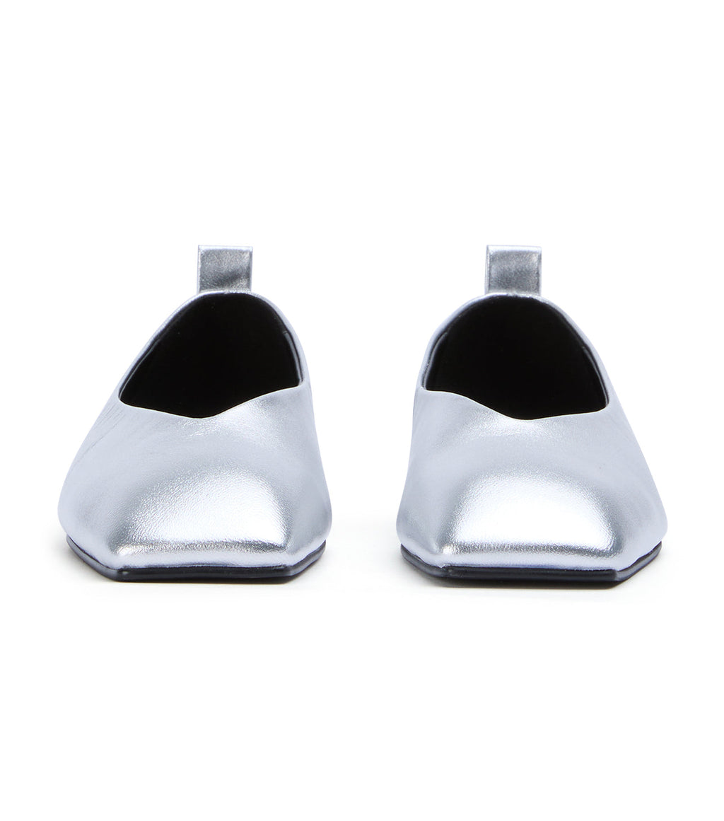 Hazel Silver Nappa Metallic