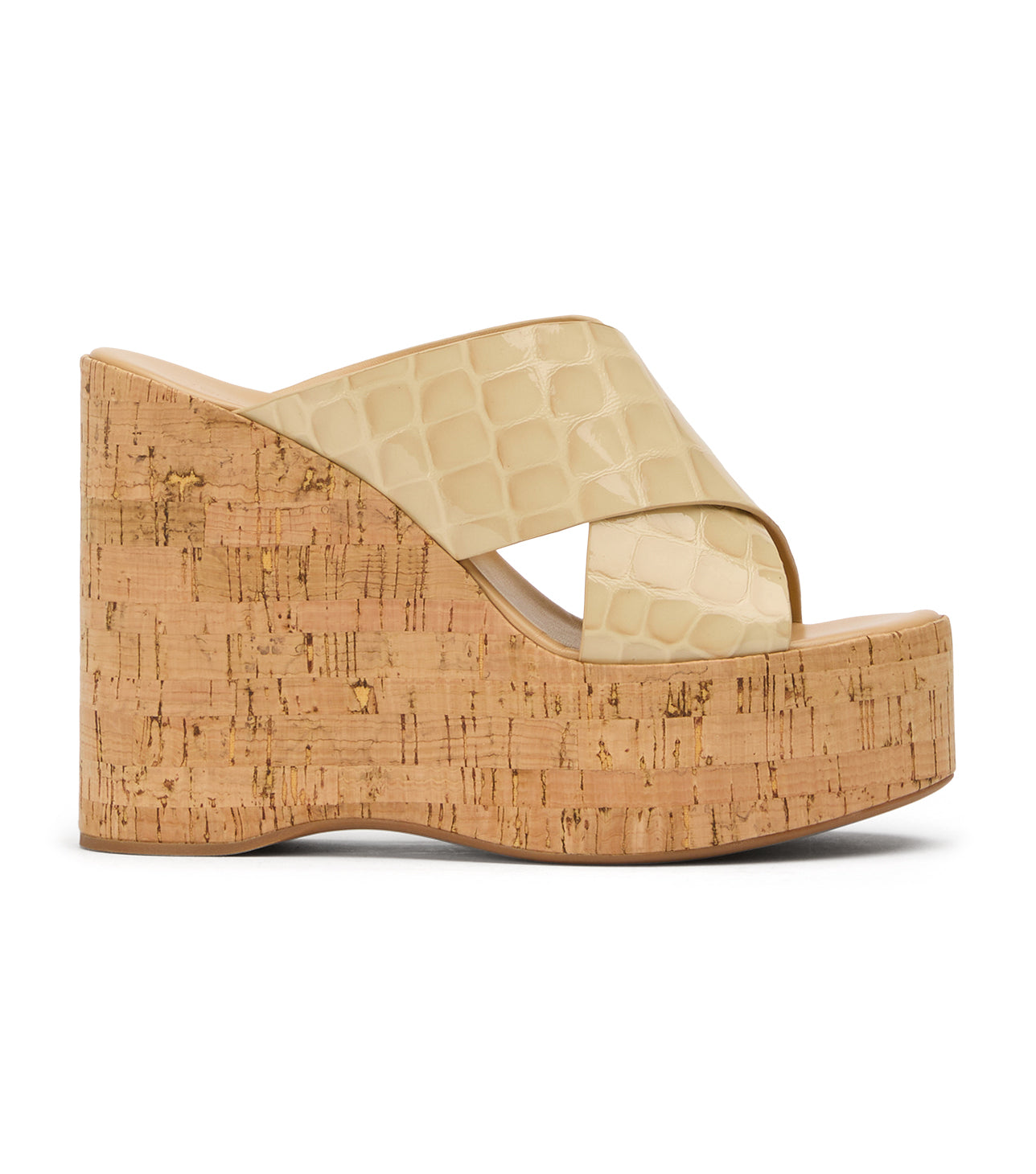 Vamore Beige Croc Patent